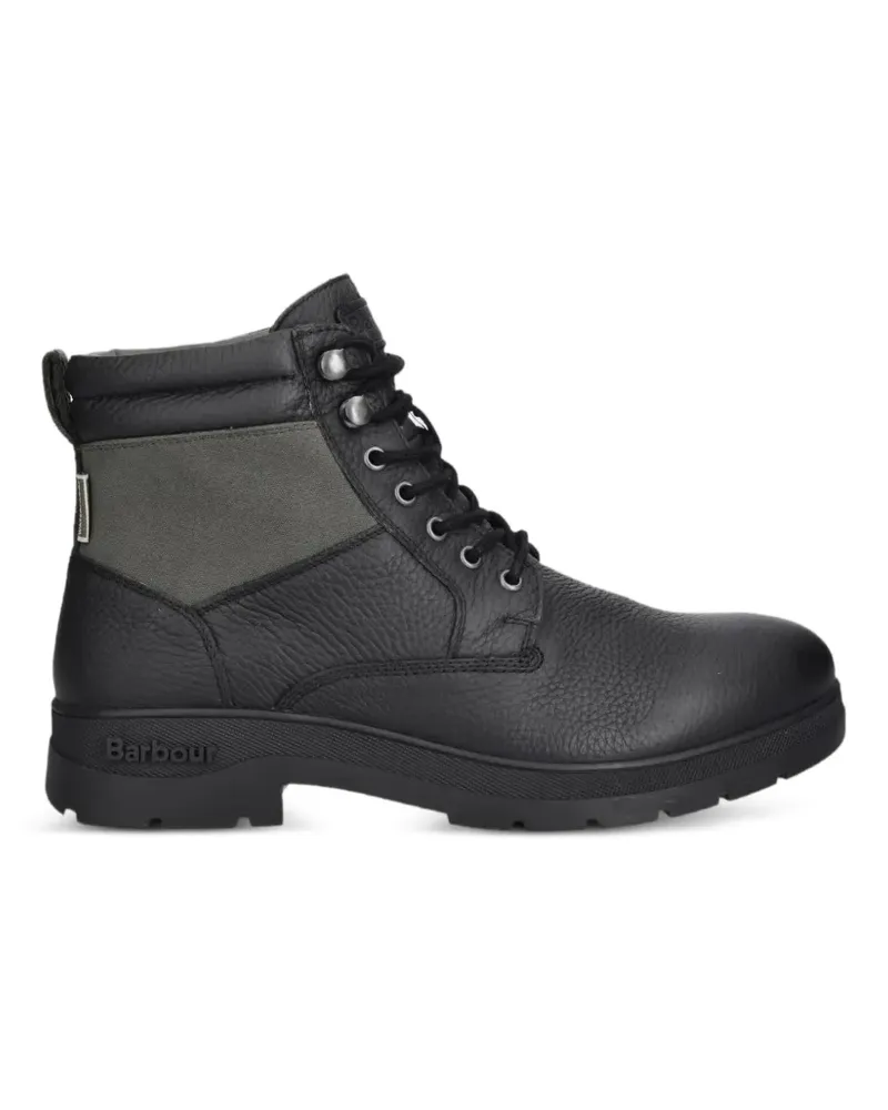 Barbour Eslington Schnürstiefel aus gekörntem Leder - Schwarz Schwarz
