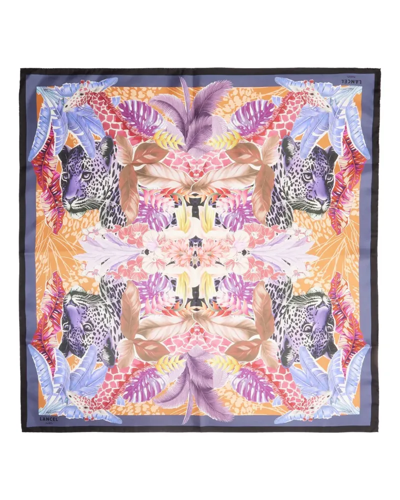 Lancel Schal mit Dschungel-Print - Violett Violett