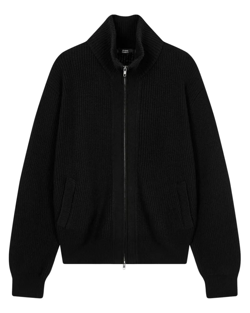 STUDIO TOMBOY Cardigan mit Reißverschluss - Schwarz Schwarz