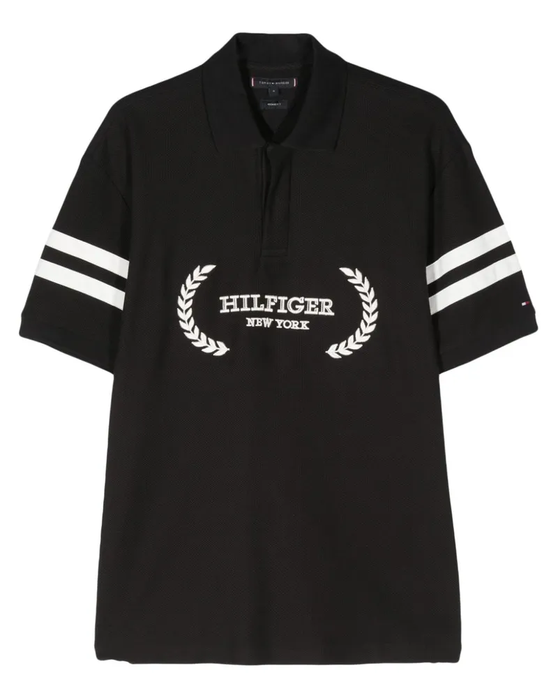Tommy Hilfiger Monotype Stripe Poloshirt - Schwarz Schwarz