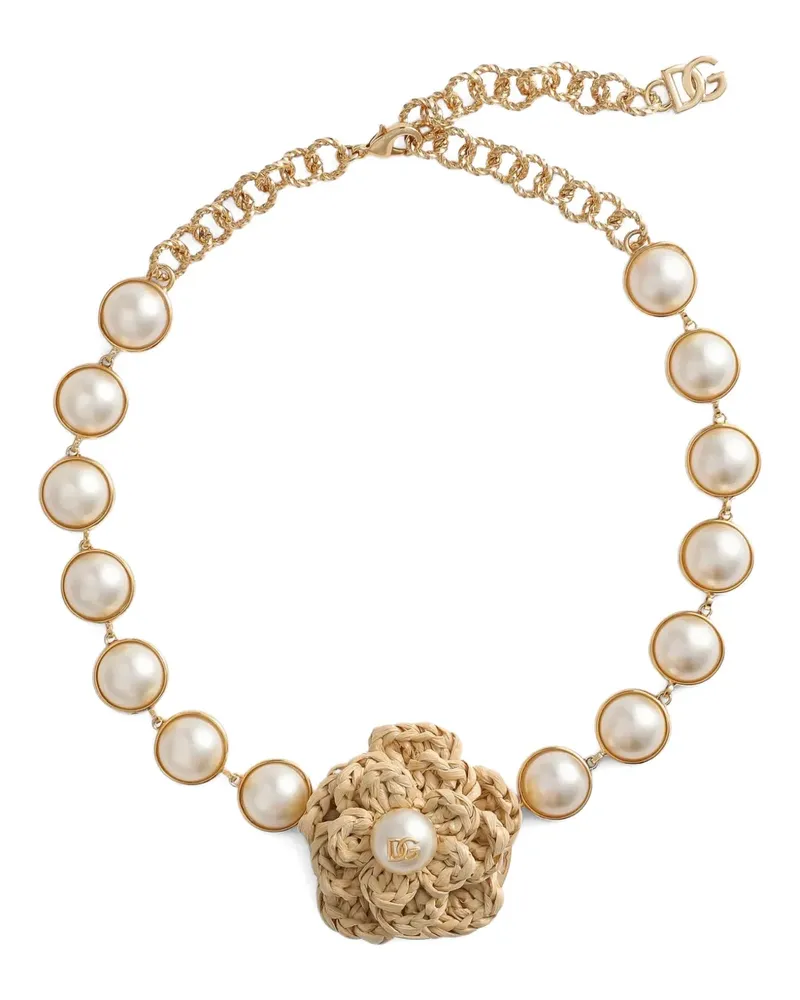 Dolce & Gabbana Halskette mit Blumenmotiv - Gold Gold