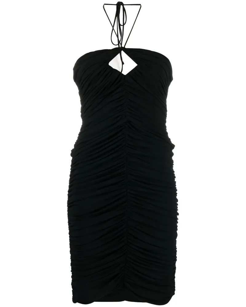 Magda Butrym Neckholder-Kleid mit Rüschen - Schwarz Schwarz