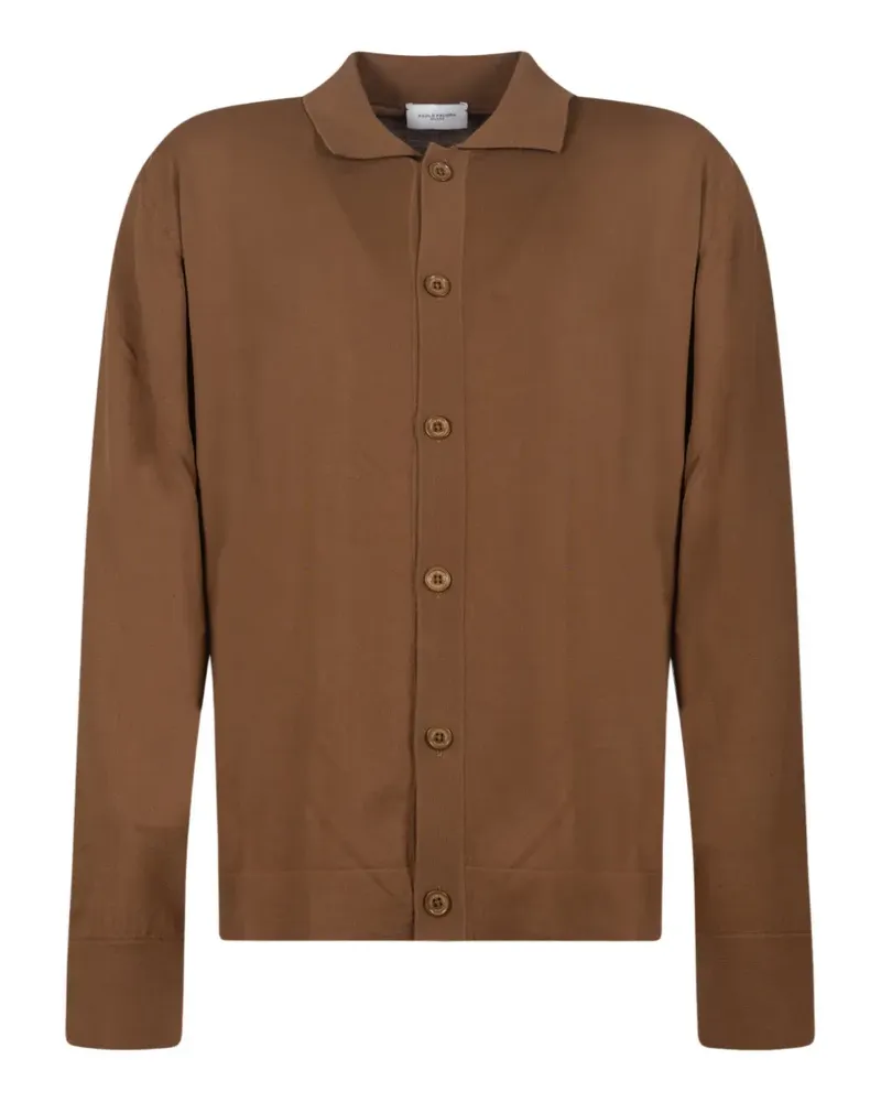 Paolo Pecora Milano fine-knit button-up shirt - Braun Braun
