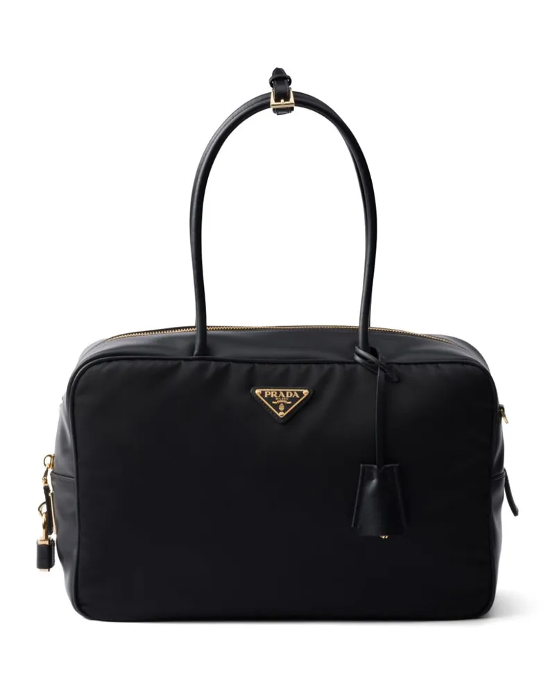 Prada Große Re-Nylon Handtasche - Schwarz Schwarz