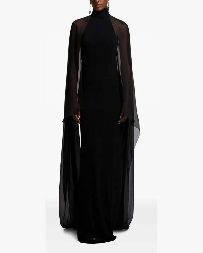 Ralph Lauren high-neck cape maxi dress - Schwarz Schwarz