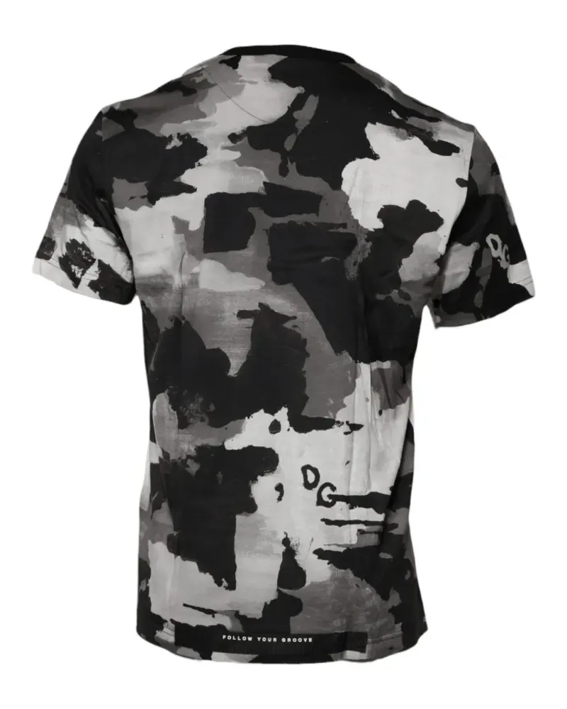 Dolce & Gabbana logo-patch camouflage-print T-shirt - Weiß Weiß