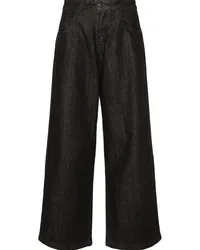 Société Anonyme Marlene Jeans mit weitem Bein Schwarz