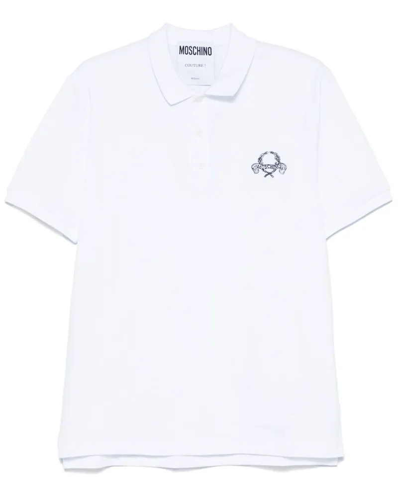 Moschino Poloshirt mit Logo-Stickerei - Weiß Weiß