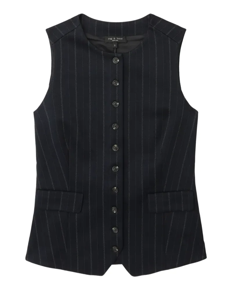 Rag & Bone Weste mit Nadelstreifen - Blau Blau