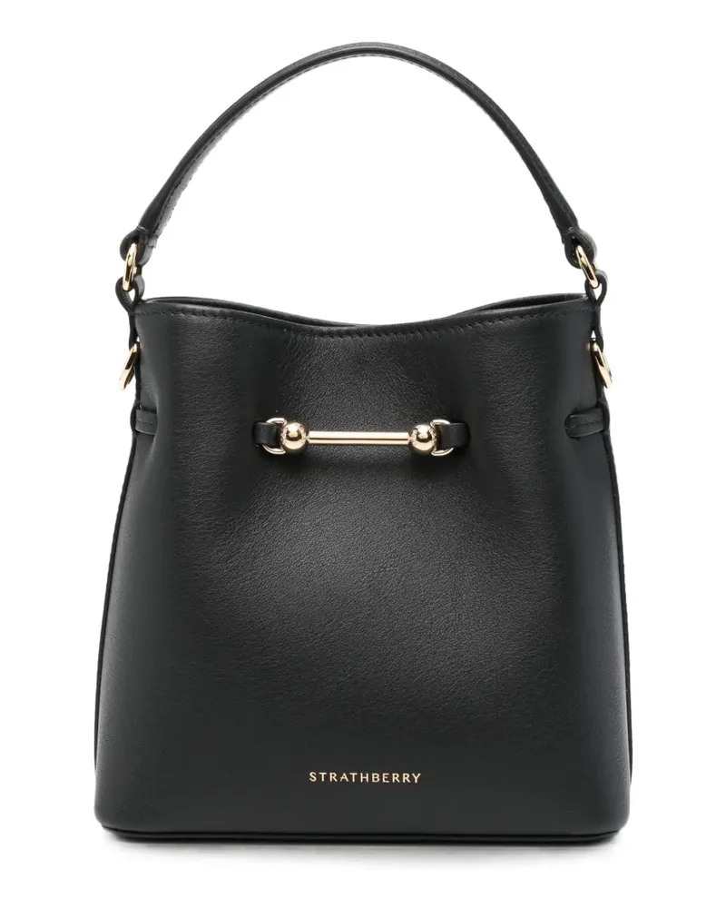 Strathberry mini Corda Bucket leather tote bag - Schwarz Schwarz