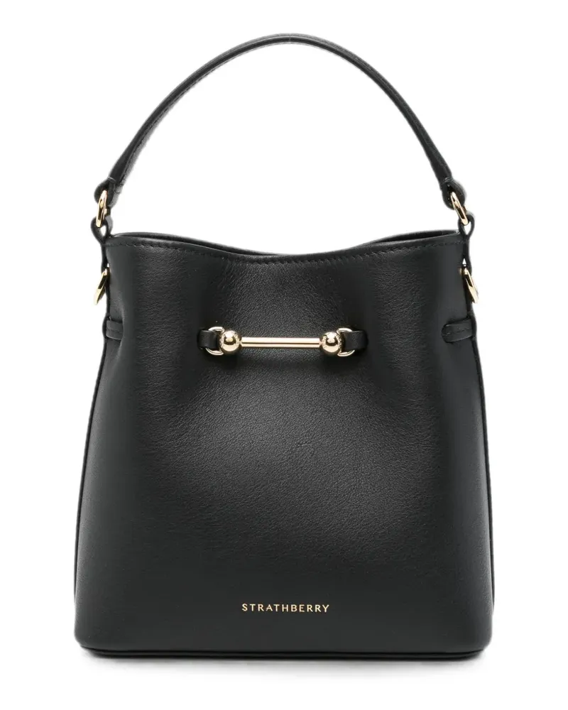 Strathberry mini Corda Bucket leather tote bag - Schwarz Schwarz
