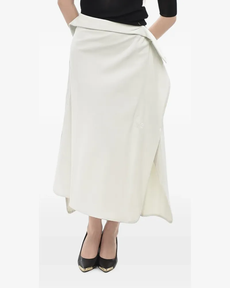 Yohji Yamamoto midi asymmetric jersey skirt - Nude Nude