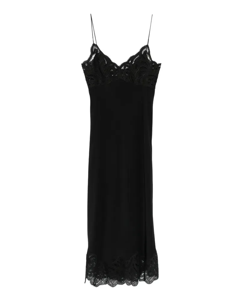 Ermanno Scervino lace-panel midi dress - Schwarz Schwarz