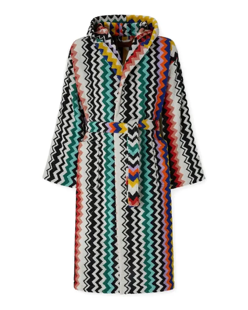 Missoni Home zigzag-pattern hooded bathrobe - Weiß Weiß