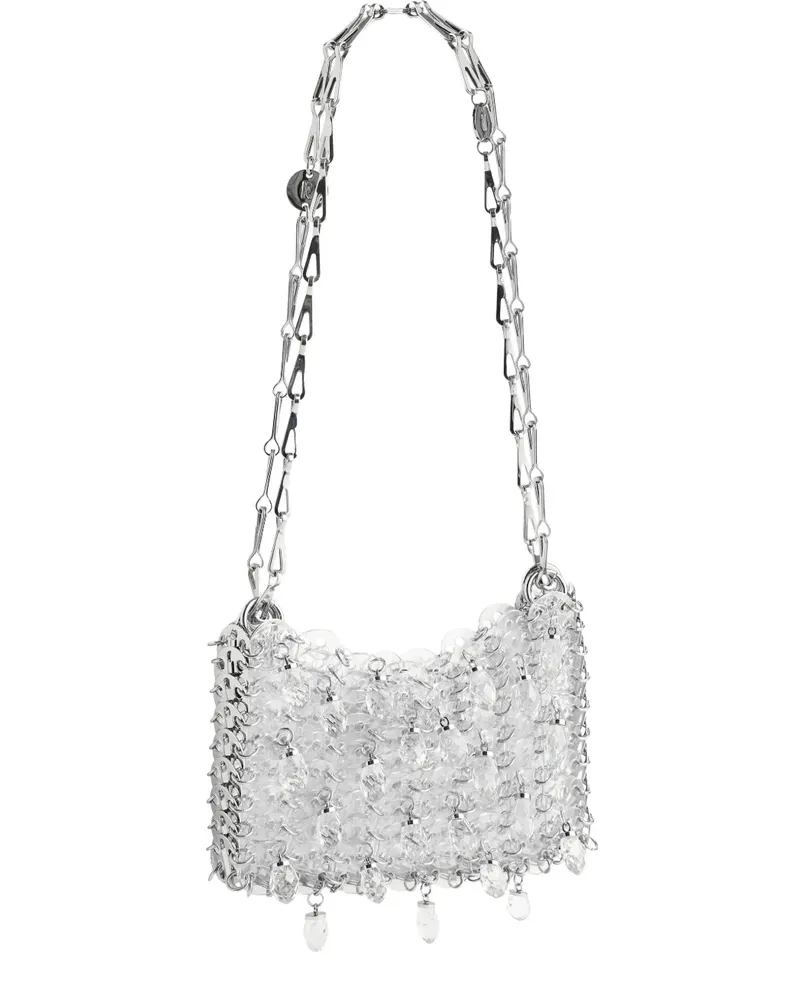 Paco Rabanne Mini Umhängetasche mit Kristallen - Silber Silber