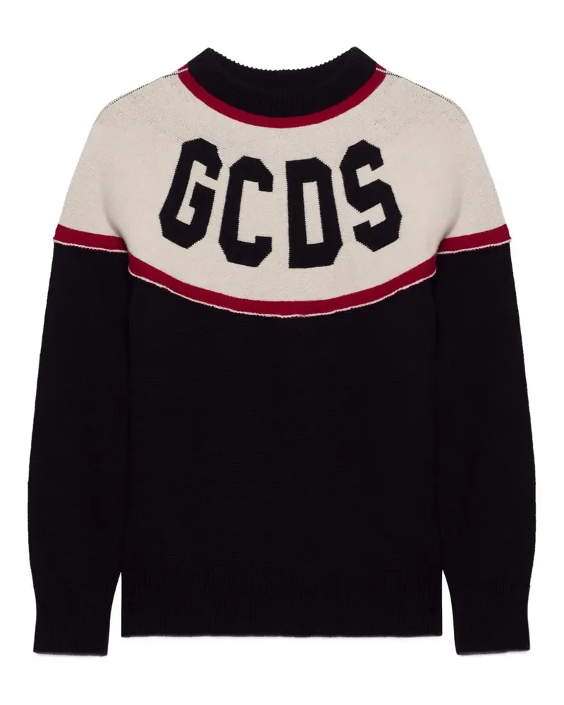 GCDS Pullover mit Logo-Intarsie - Schwarz Schwarz