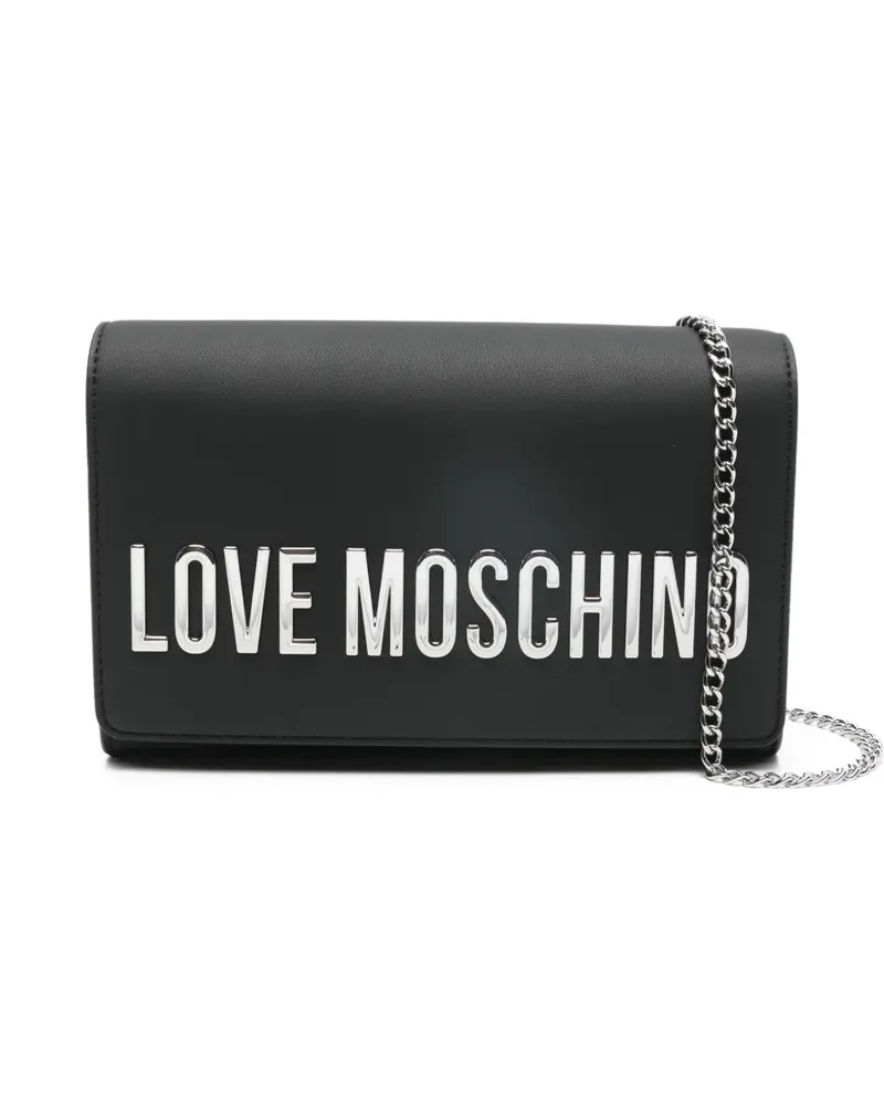 Moschino logo-lettering shoulder bag - Schwarz Schwarz