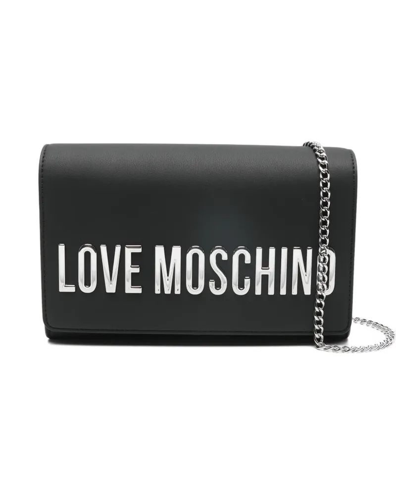 Moschino logo-lettering shoulder bag - Schwarz Schwarz