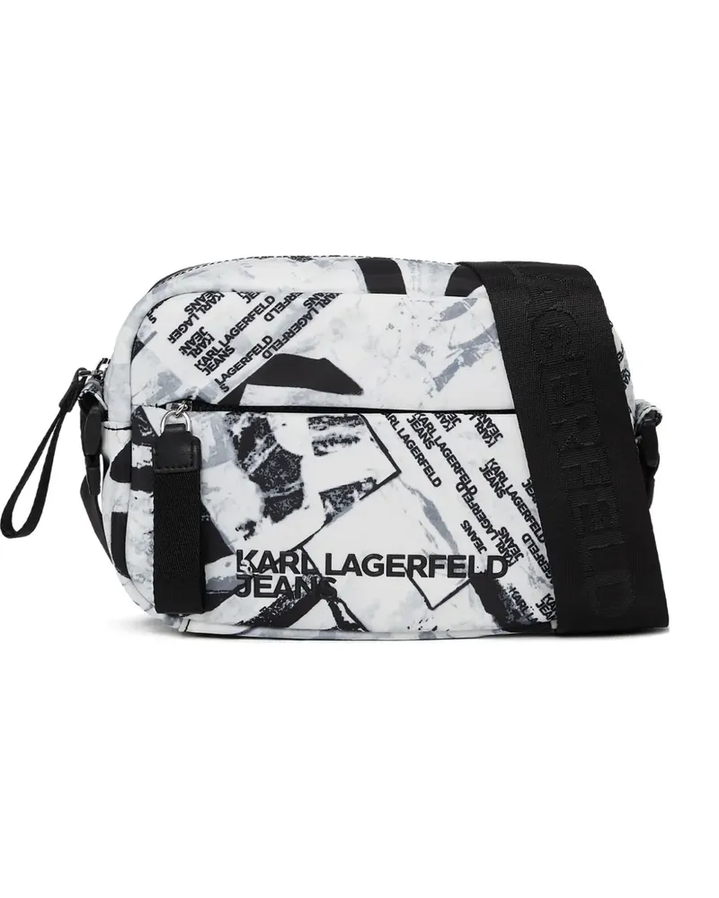 Karl Lagerfeld Umhängetasche mit Logo-Print - Weiß Weiß