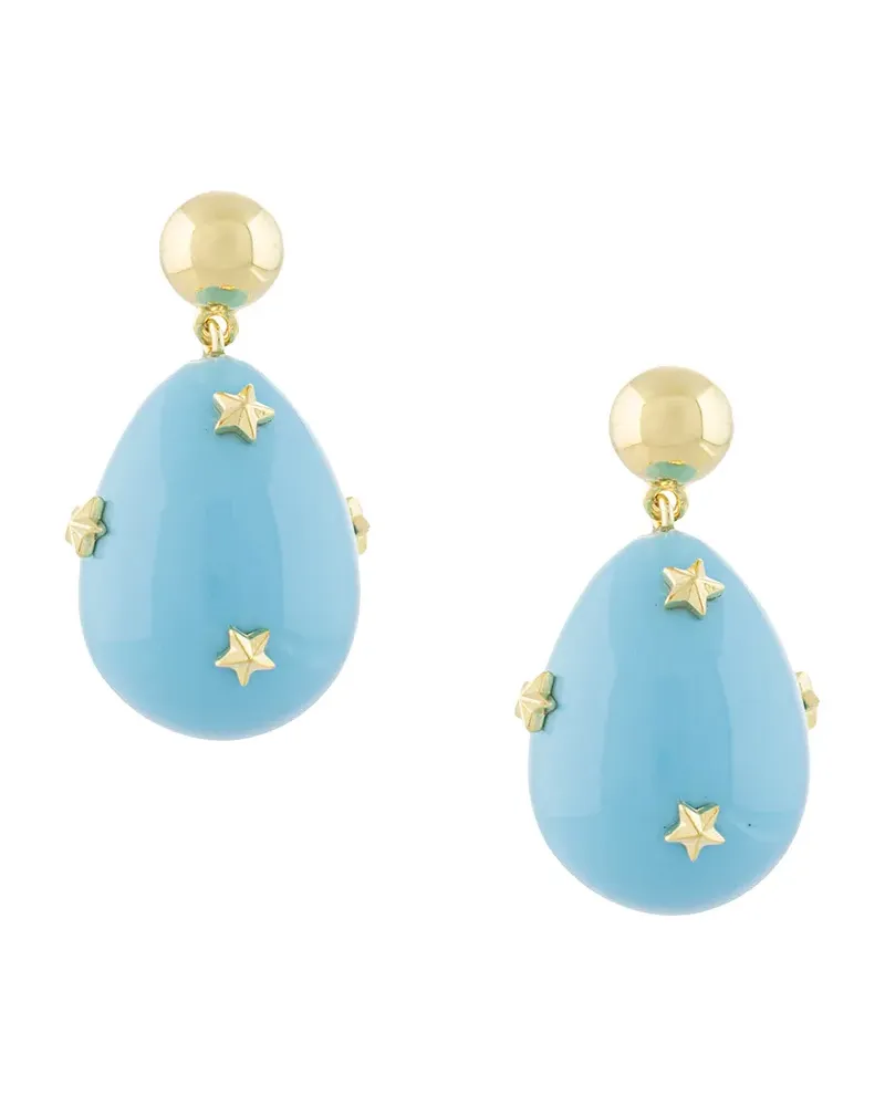 Eshvi Hängeohrringe mit Sternen - Blau Blau