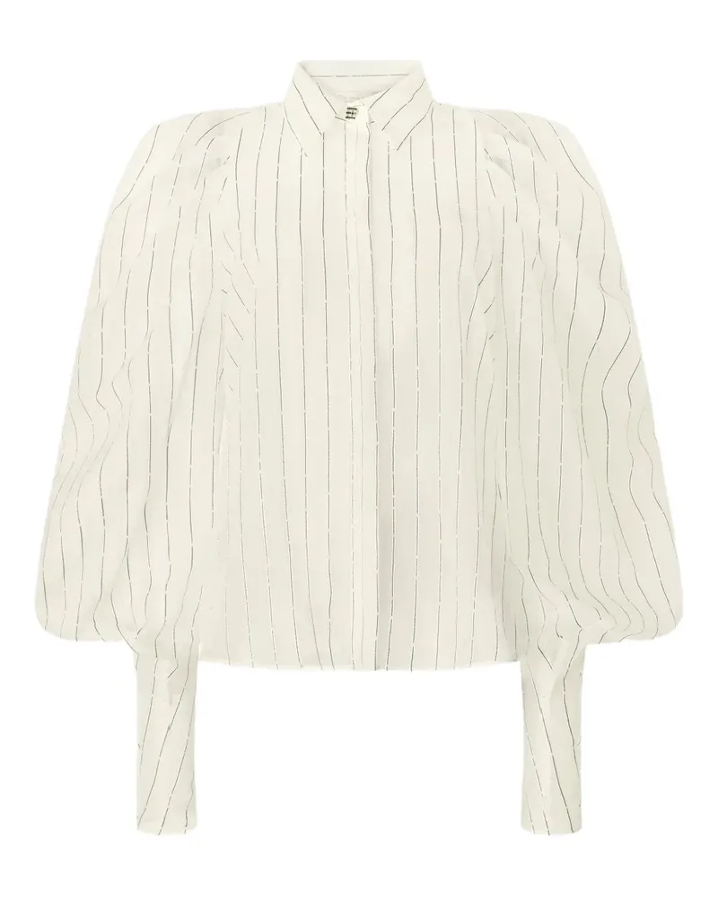 Genny Bluse mit Nadelstreifen - Weiß Weiß
