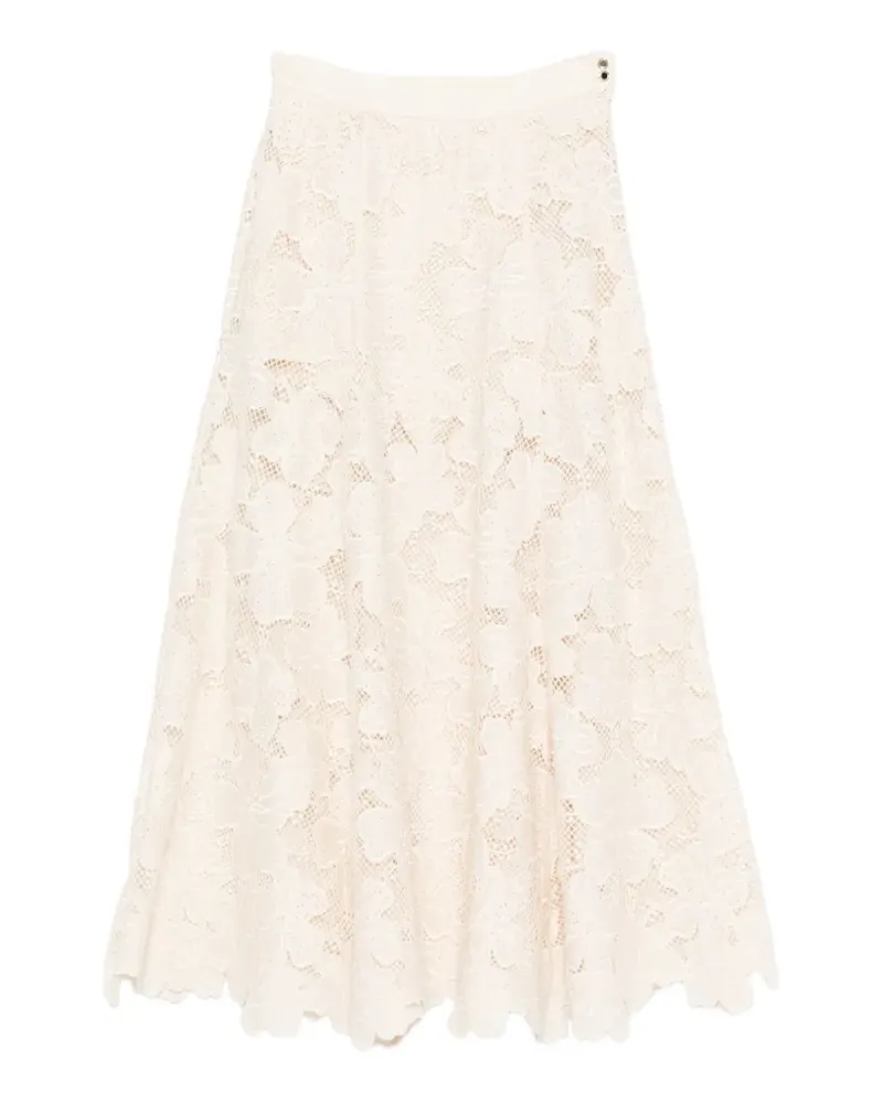 Sandro Midirock mit aufgestickten Blumen - Nude Nude