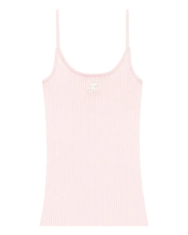 Courrèges Geripptes Tanktop - Rosa Rosa