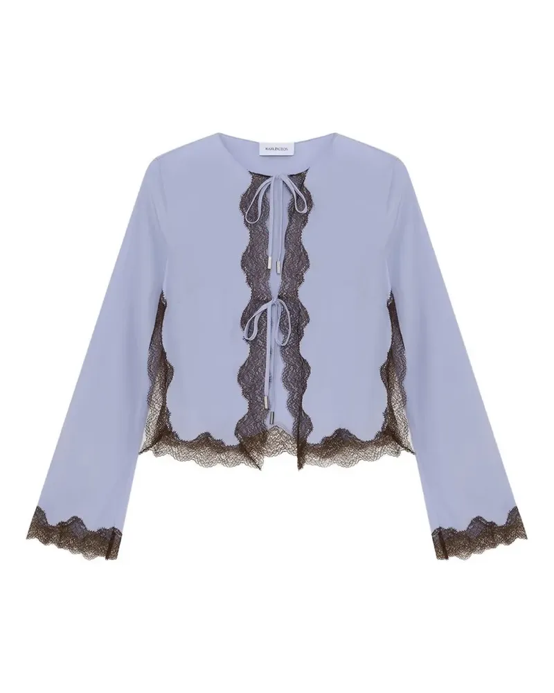 16ARLINGTON Filipa Cardigan mit Spitzenbesatz - Violett Violett