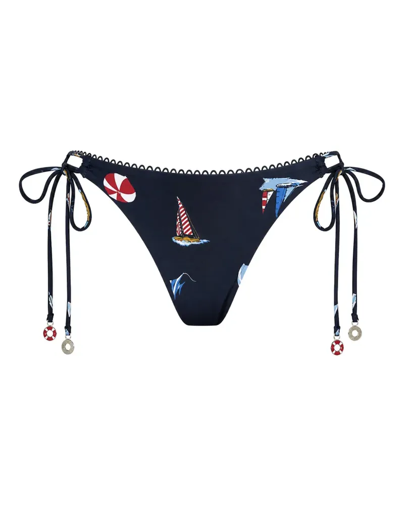 Seafolly Australia Bikinihöschen mit grafischem Print - Blau Blau