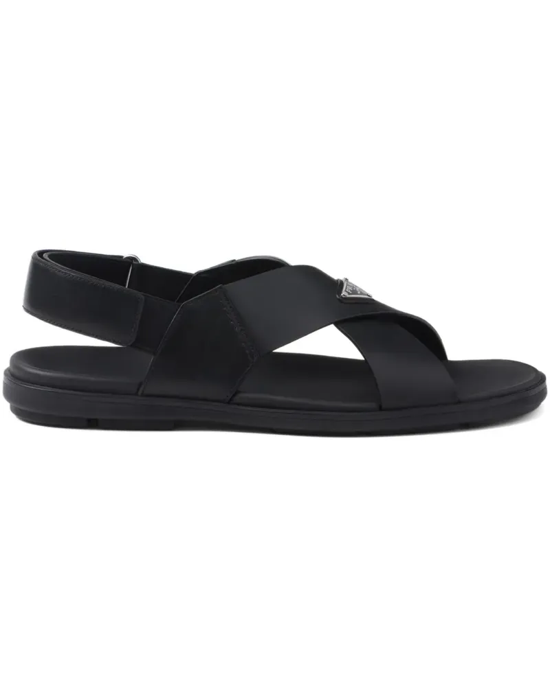 Prada Sandalen mit überkreuzten Riemen - Schwarz Schwarz