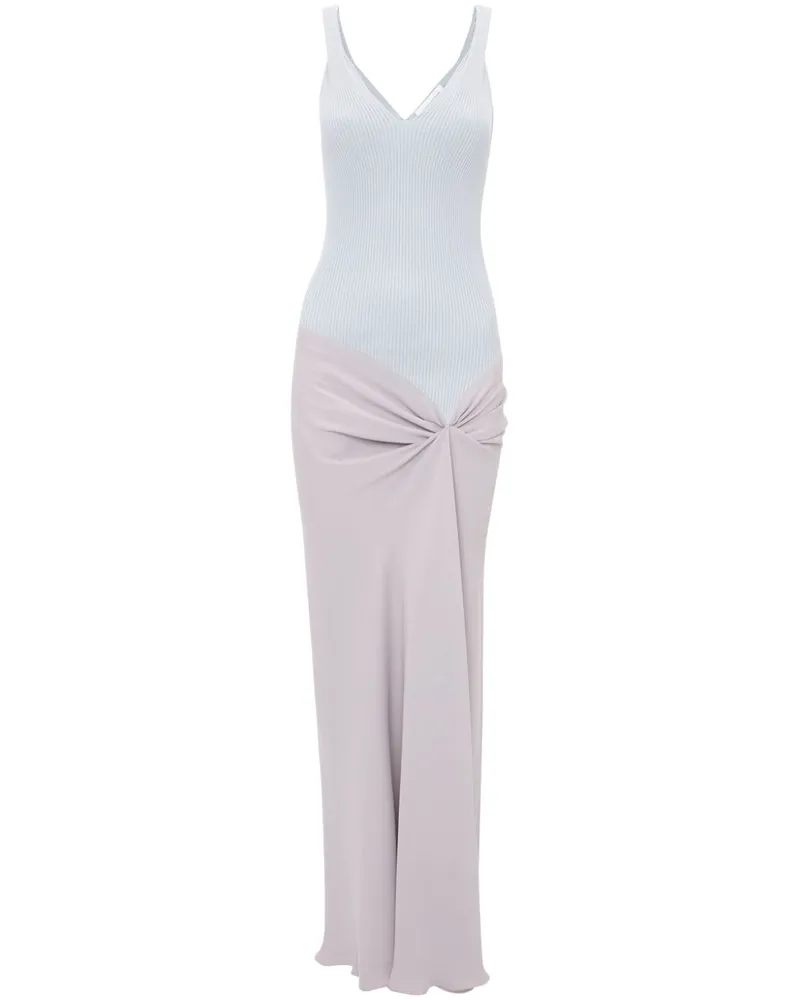 Victoria Beckham Maxikleid mit gestricktem Detail - Grau Grau