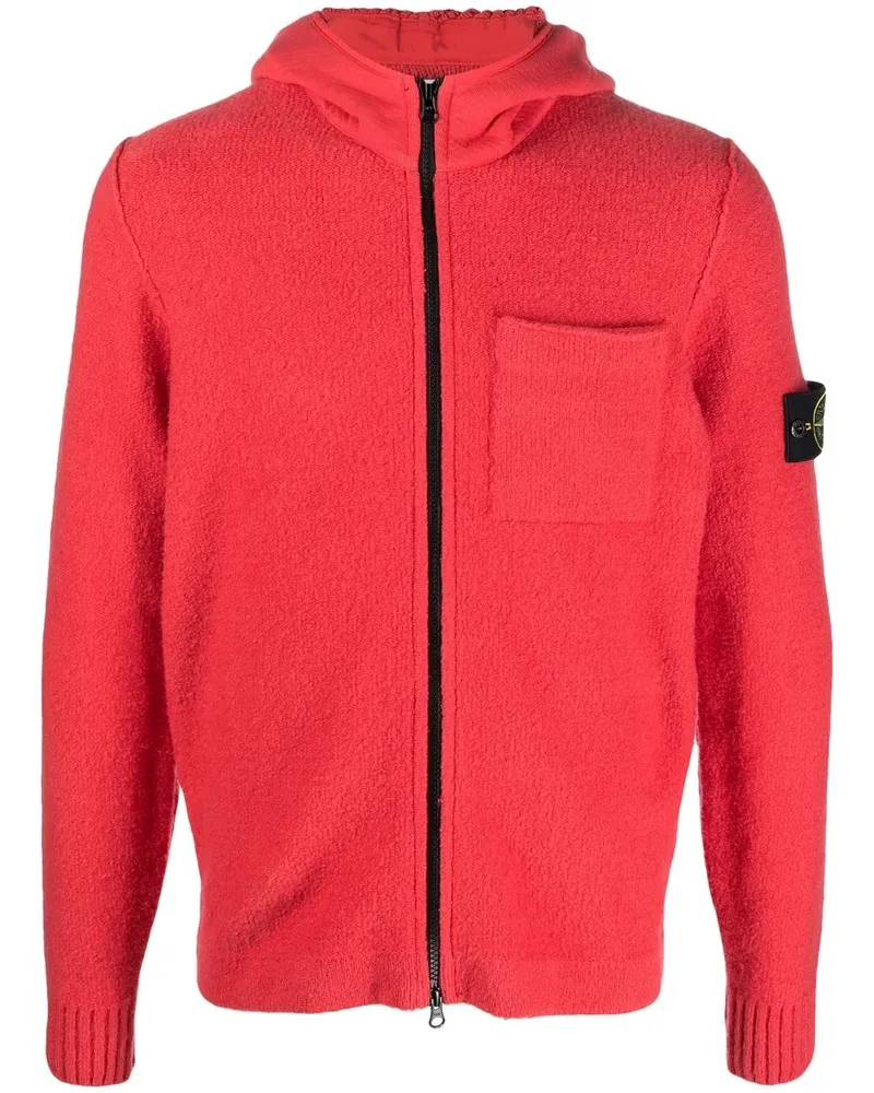 Stone Island Kapuzenjacke aus Fleece - Rot Rot