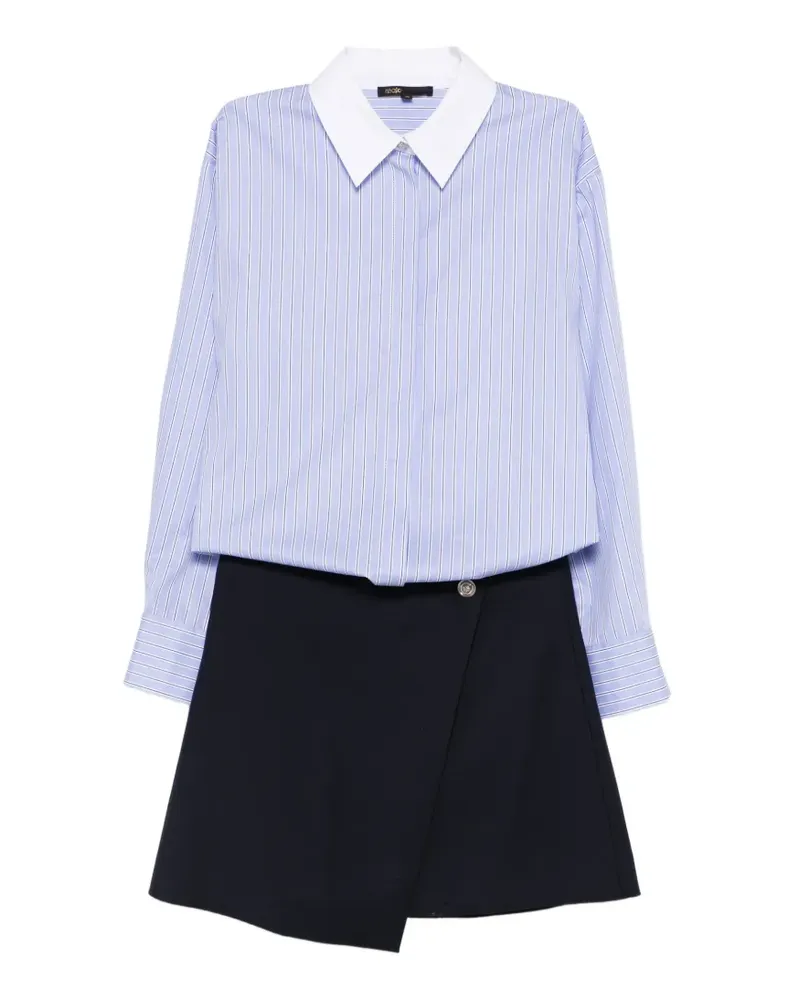 Maje striped asymmetric mini dress - Blau Blau