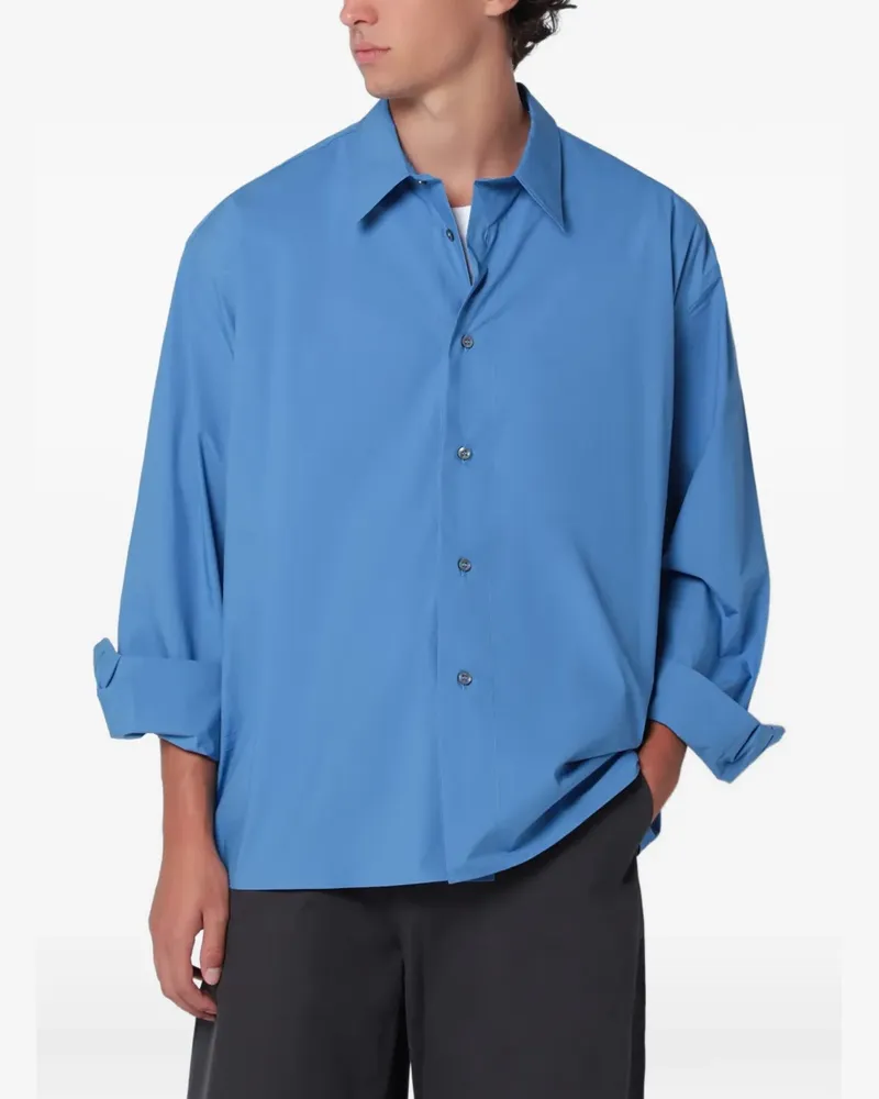 Studio Nicholson long-sleeve cotton shirt - Blau Blau