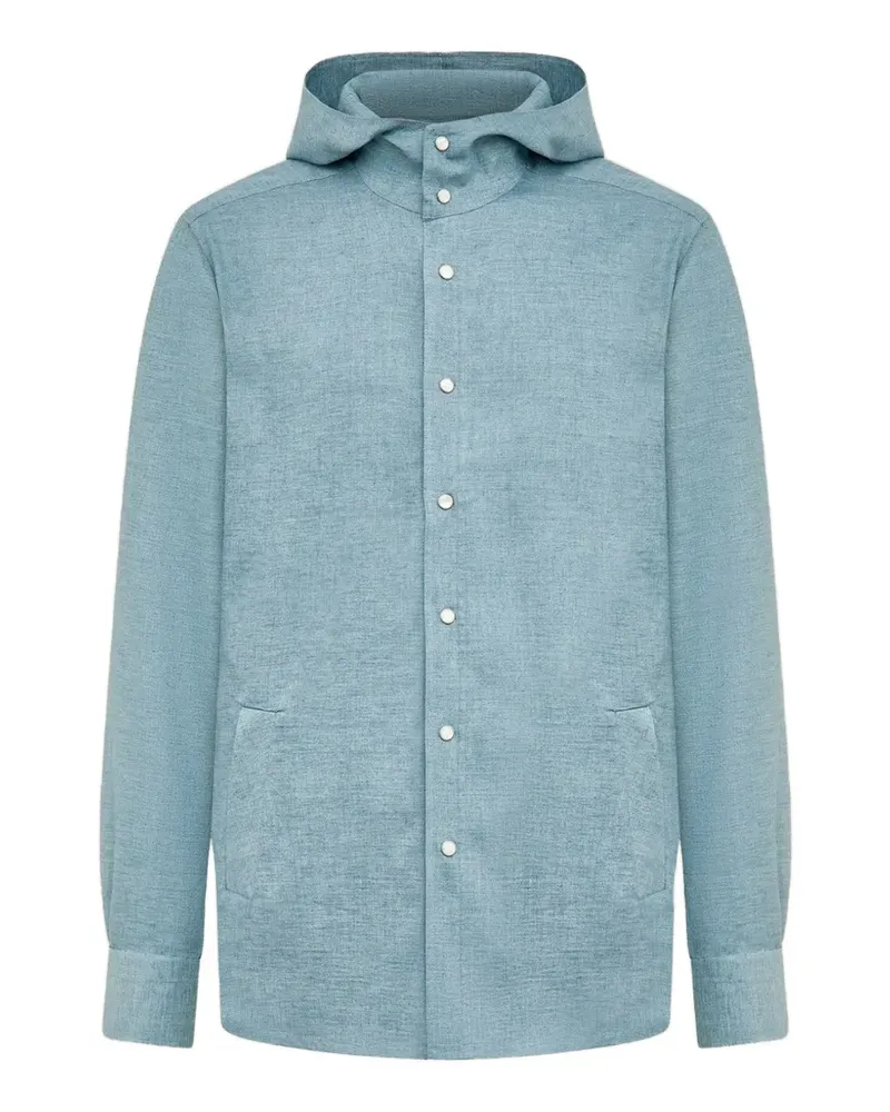 Kiton Mariano Hemd mit Kapuze - Blau Blau