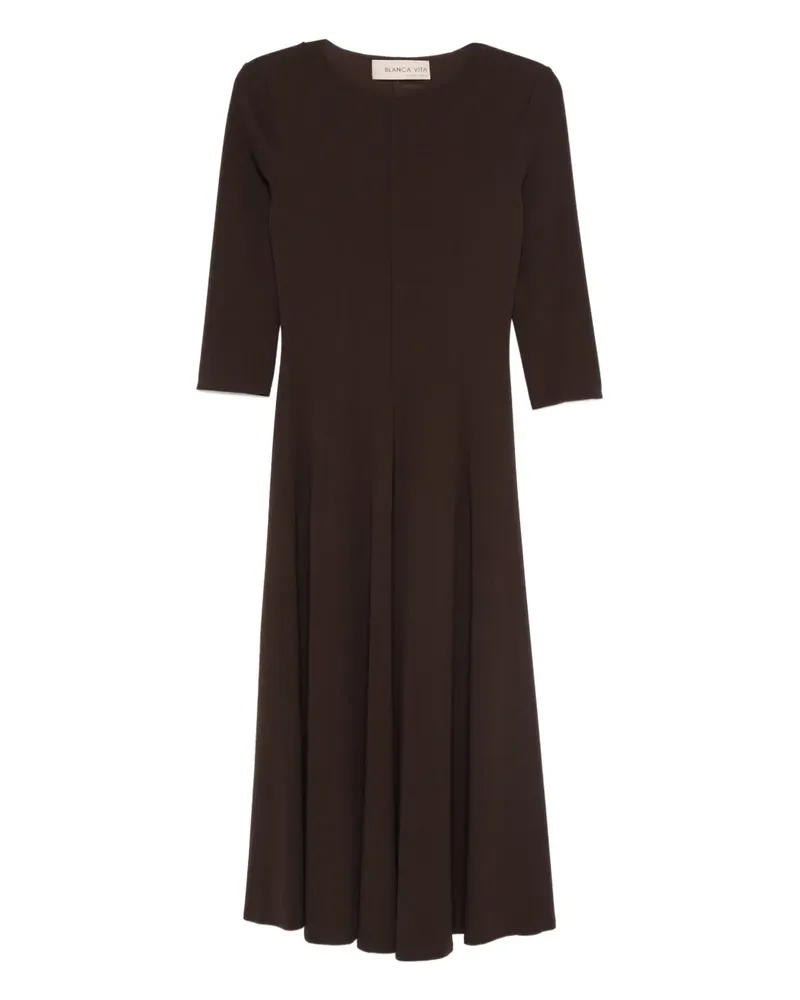 Blanca three-quarter sleeve flared dress - Braun Braun