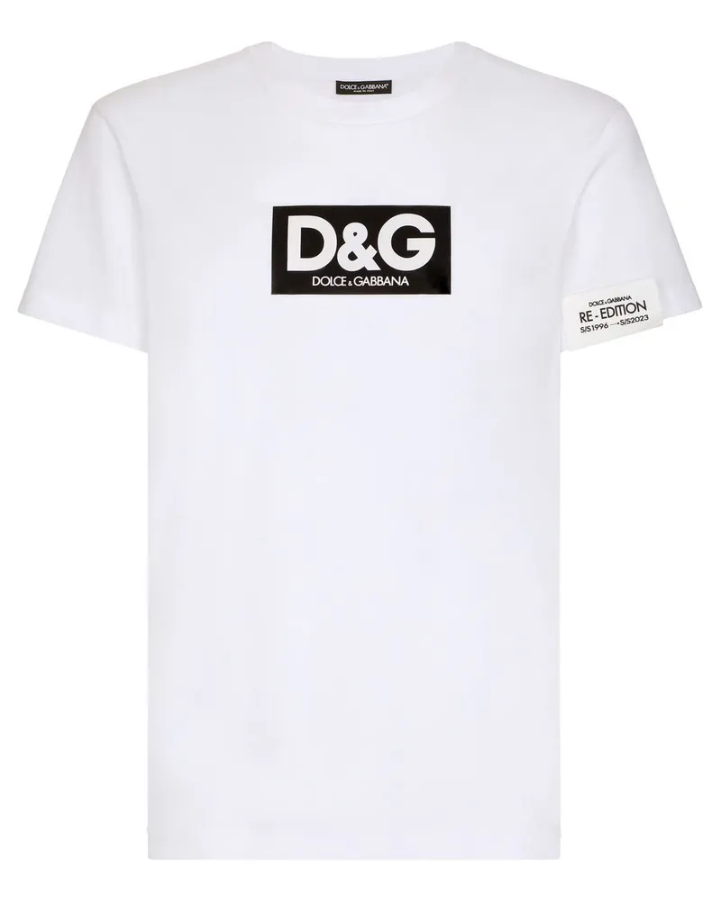 Dolce & Gabbana T-Shirt mit Logo-Patch - Weiß Weiß