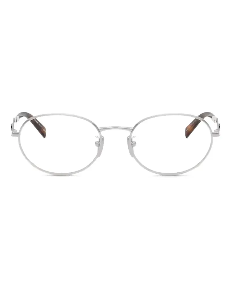 Prada Brille mit ovalem Gestell - Silber Silber