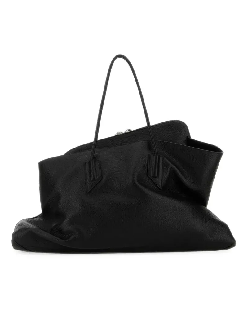 ATTICO large La Passeggiata pebbled leather shoulder bag - Schwarz Schwarz