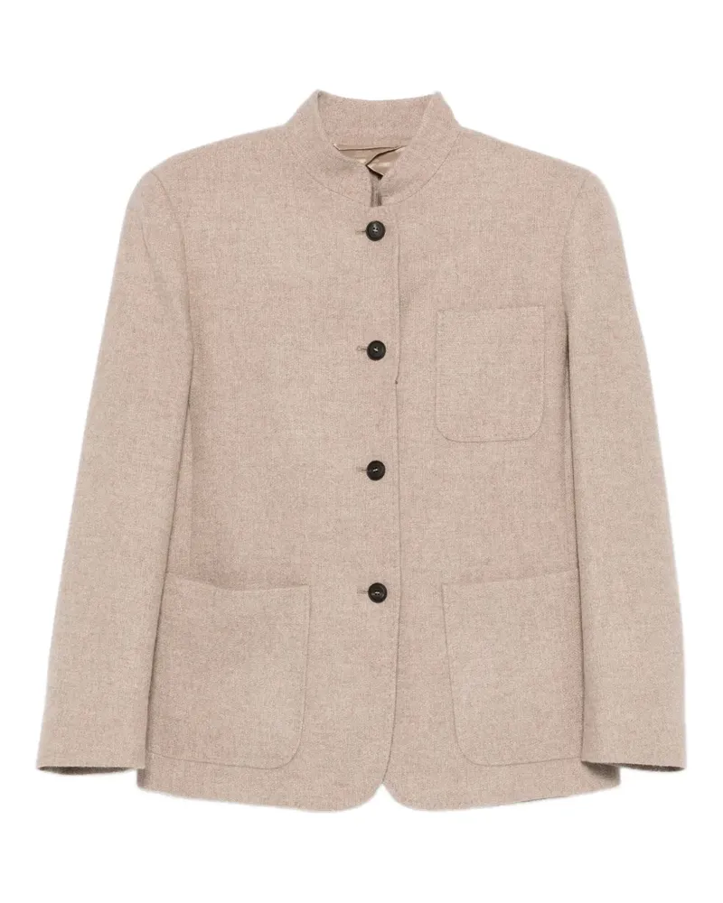 Max Mara Geknöpfte Jacke mit aufgesetzten Taschen - Nude Nude