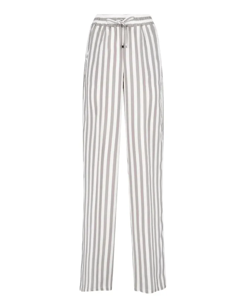Kiton Gestreifte Hose mit Kordelzug - Weiß Weiß