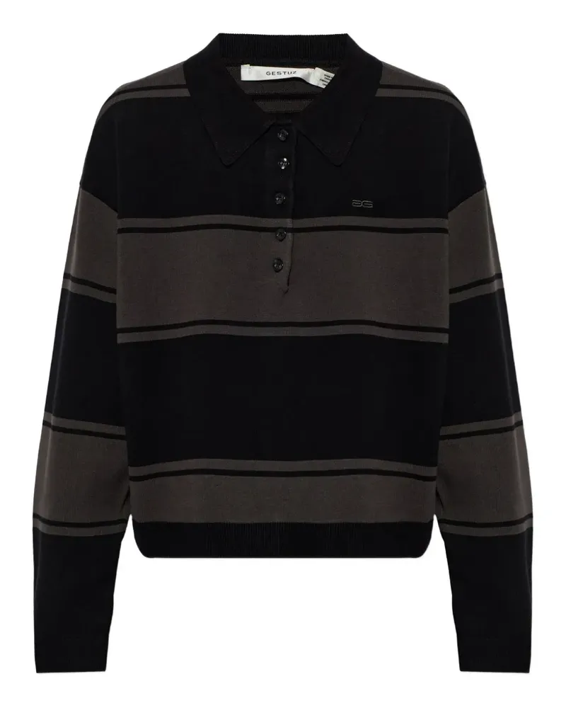 Gestuz Gestreifter Gzsilda Pullover - Schwarz Schwarz