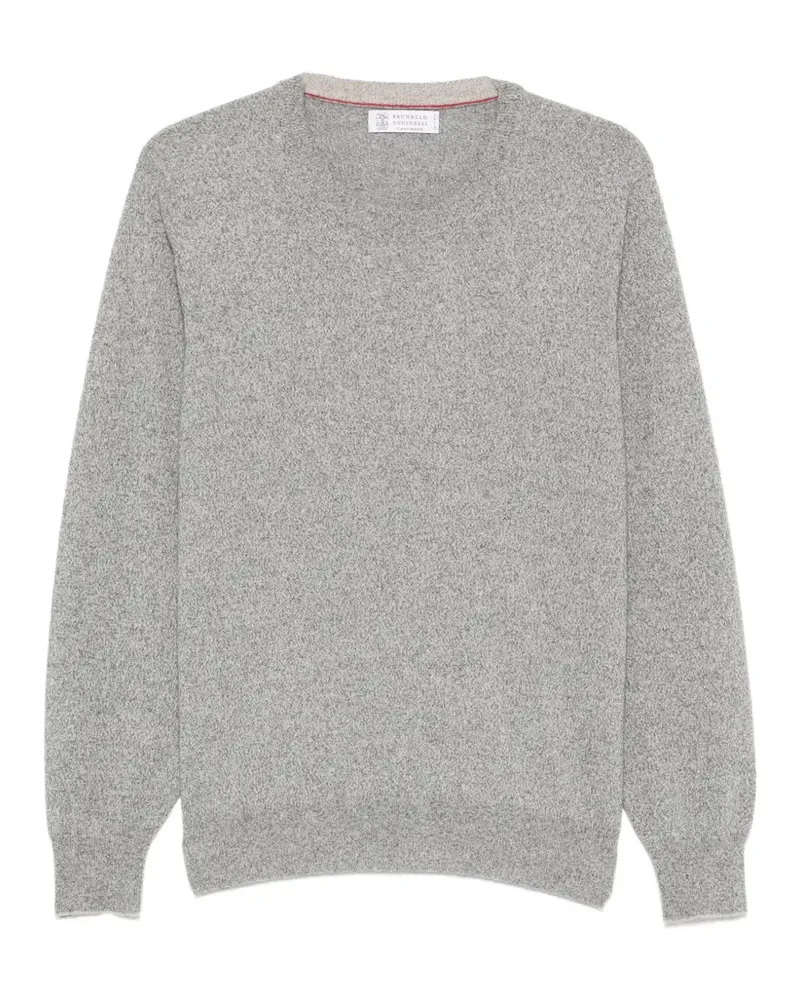 Brunello Cucinelli Kaschmirpullover mit rundem Ausschnitt - Grau Grau