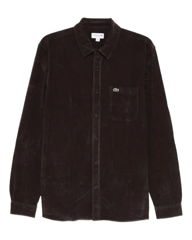 Lacoste Pocket Hemd aus Cord - Braun Braun