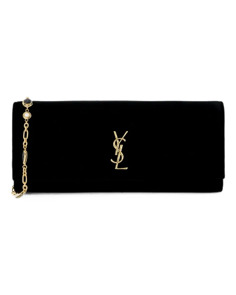 Saint Laurent Kate Clutch aus Samt - Schwarz Schwarz