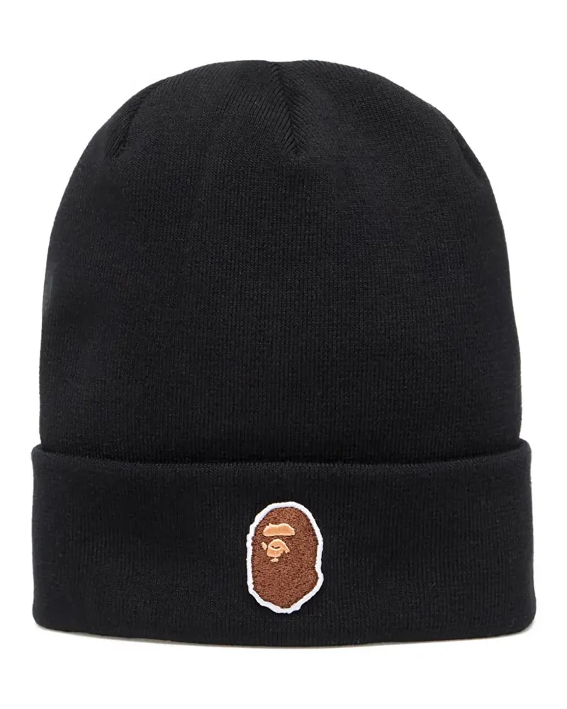 BAPE Gestrickte Beanie mit Logo-Stickerei - Schwarz Schwarz