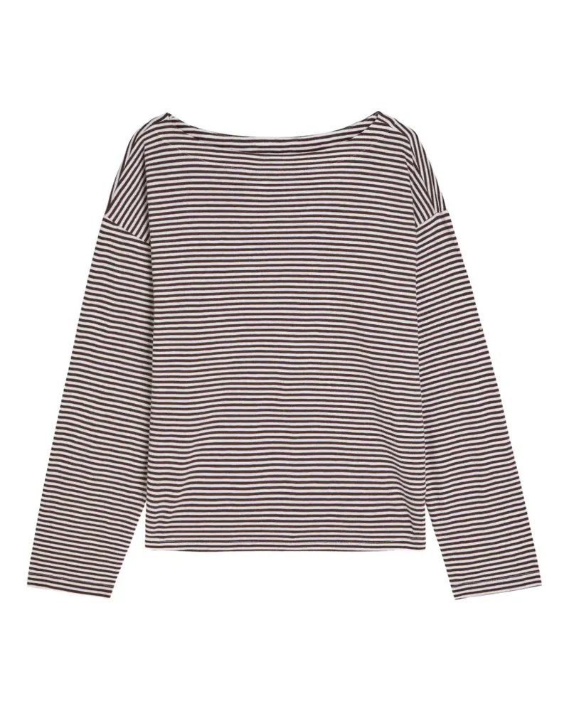 Eileen Fisher Gestreiftes Langarmshirt - Braun Braun
