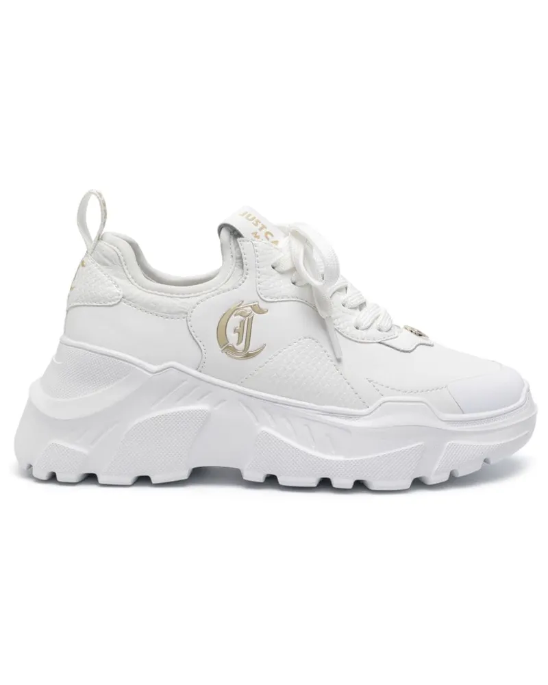 Just Cavalli Chunky Sneakers mit Logo-Schild - Weiß Weiß