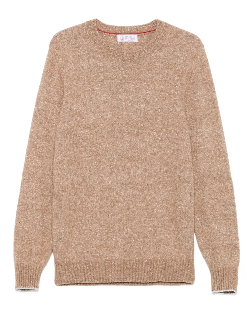 Brunello Cucinelli speckled crew-neck sweater - Nude Nude