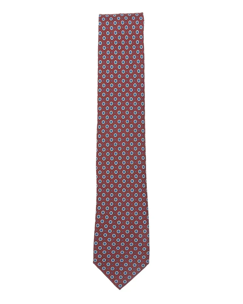 Brioni Krawatte aus Seide mit Blumen-Print - Rot Rot